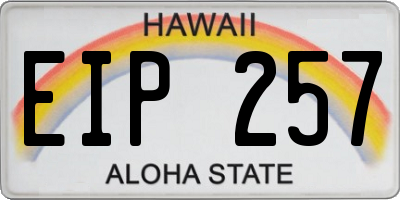 HI license plate EIP257