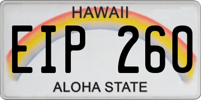 HI license plate EIP260
