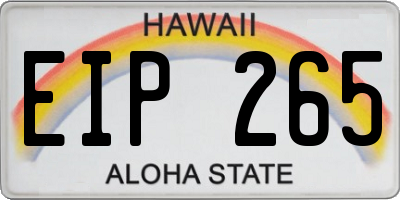 HI license plate EIP265