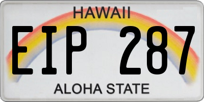 HI license plate EIP287