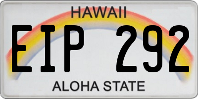 HI license plate EIP292