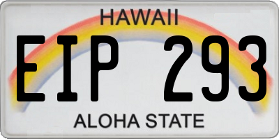 HI license plate EIP293
