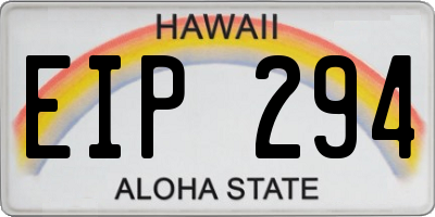 HI license plate EIP294