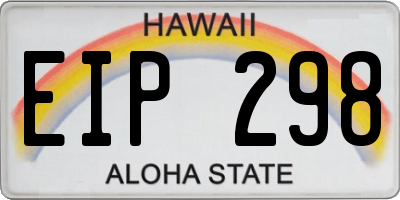 HI license plate EIP298