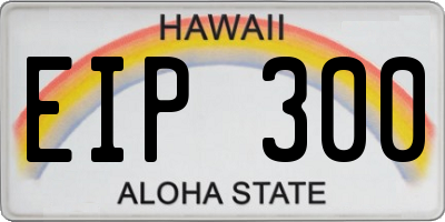 HI license plate EIP300