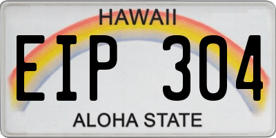 HI license plate EIP304