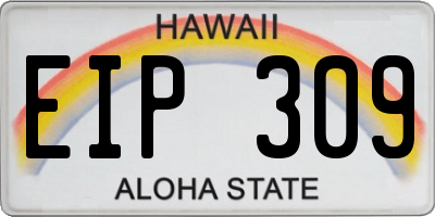 HI license plate EIP309