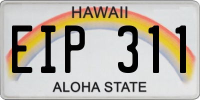 HI license plate EIP311