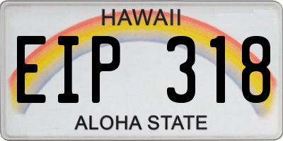 HI license plate EIP318