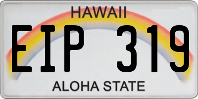 HI license plate EIP319
