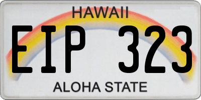 HI license plate EIP323