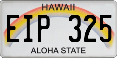 HI license plate EIP325