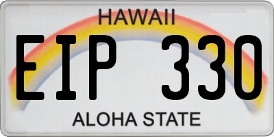 HI license plate EIP330