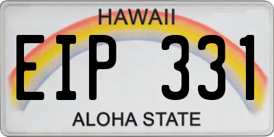 HI license plate EIP331