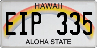 HI license plate EIP335
