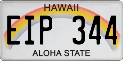 HI license plate EIP344