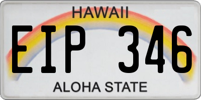 HI license plate EIP346