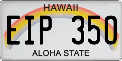 HI license plate EIP350