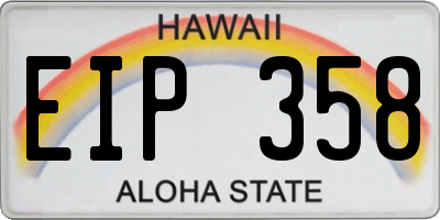 HI license plate EIP358