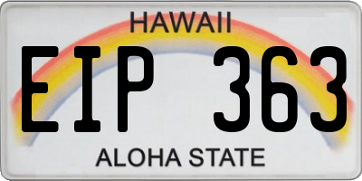 HI license plate EIP363