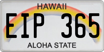 HI license plate EIP365