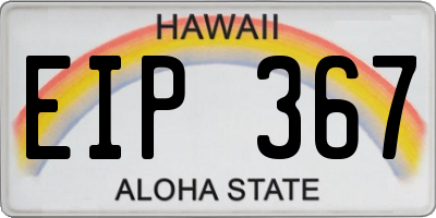 HI license plate EIP367