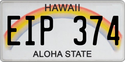 HI license plate EIP374