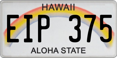 HI license plate EIP375