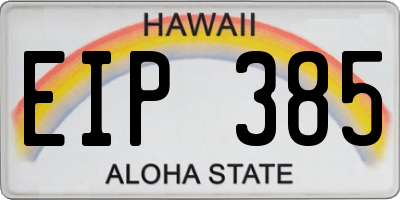 HI license plate EIP385