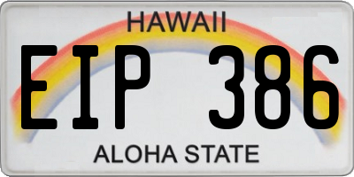 HI license plate EIP386
