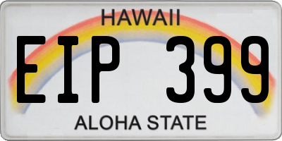 HI license plate EIP399