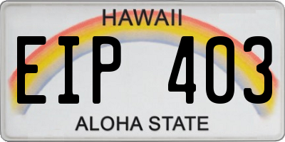 HI license plate EIP403