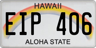 HI license plate EIP406