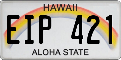HI license plate EIP421
