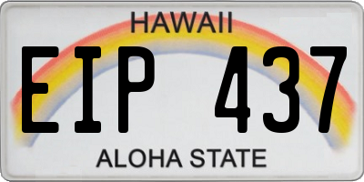 HI license plate EIP437