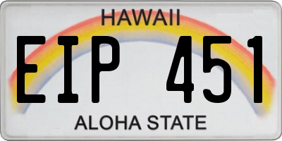 HI license plate EIP451