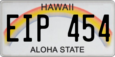 HI license plate EIP454