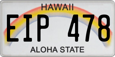 HI license plate EIP478