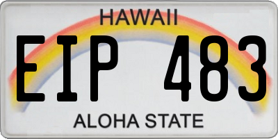 HI license plate EIP483