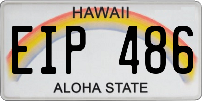 HI license plate EIP486