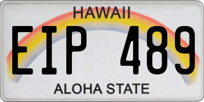 HI license plate EIP489