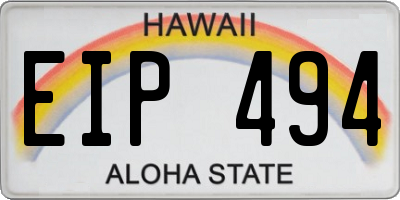 HI license plate EIP494
