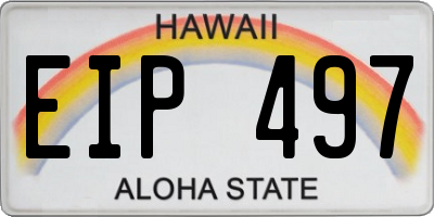 HI license plate EIP497