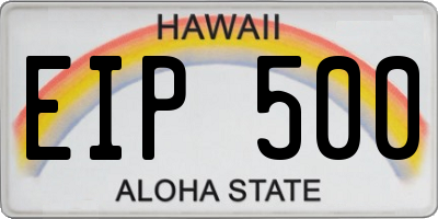 HI license plate EIP500