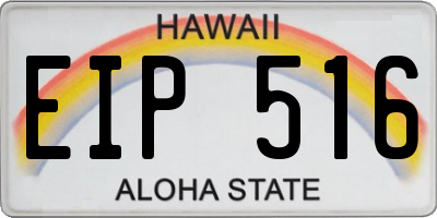 HI license plate EIP516
