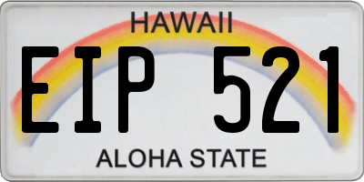HI license plate EIP521