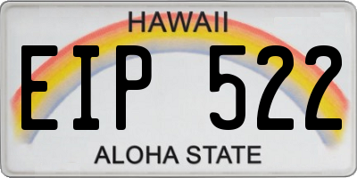 HI license plate EIP522