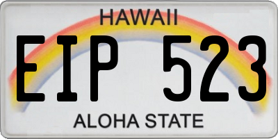 HI license plate EIP523