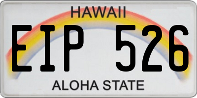 HI license plate EIP526
