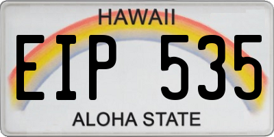 HI license plate EIP535